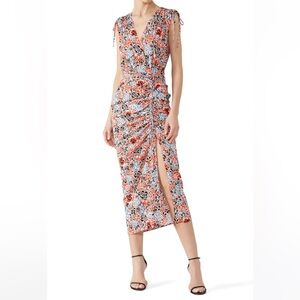 veronica beard Silk “teagan” dress in red-multi Floral womens size 0